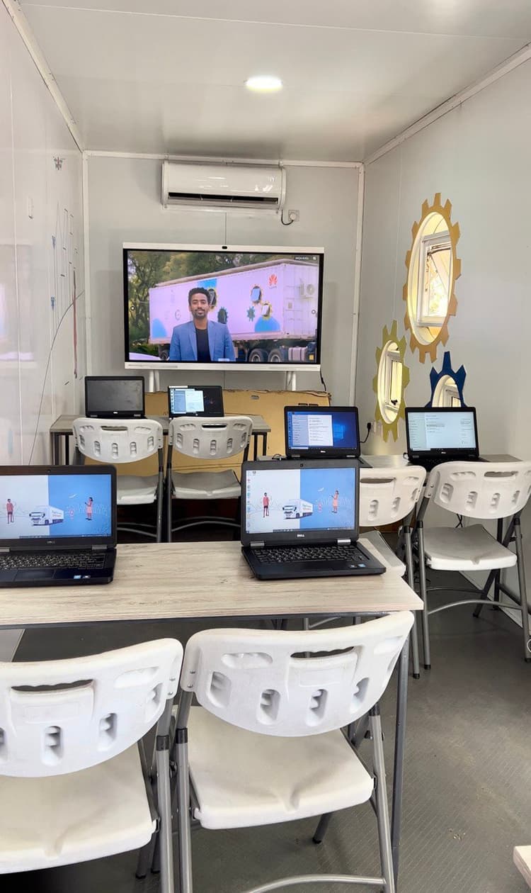 Computer lab with training equipment